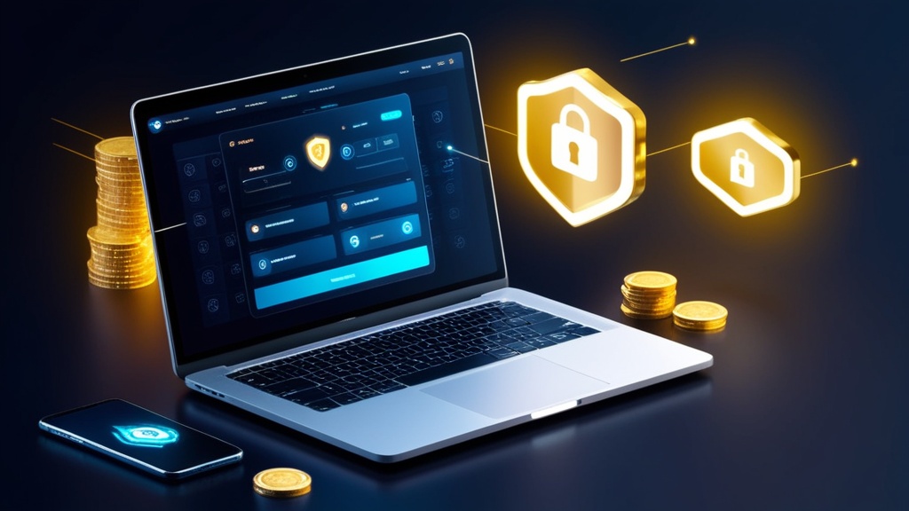 Secure casino account dashboard with password and profile safety icons