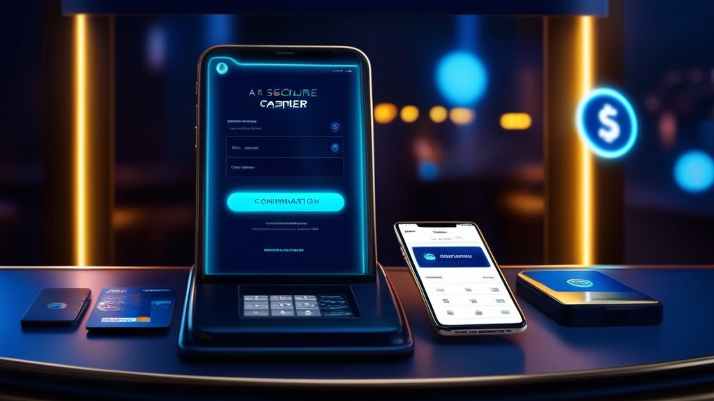 Secure casino deposit screen with card and phone confirmation