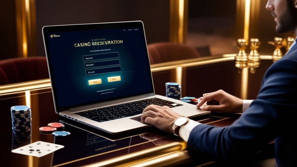 New player filling out a casino sign up form on a laptop